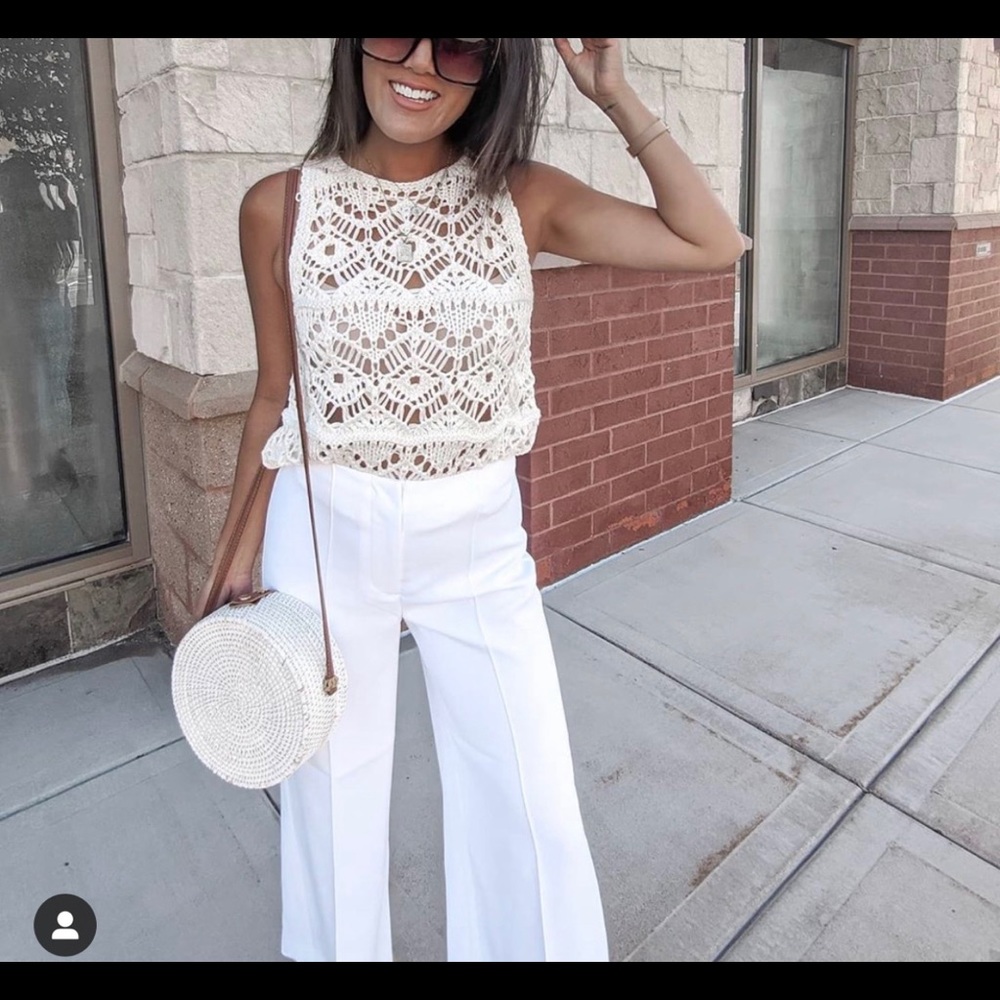 Express Metalic Crochet Sweater Tank